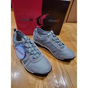 Therafit Dawn Womens 6.5M Slip On Sneakers Gray Comfort Shoes NEW